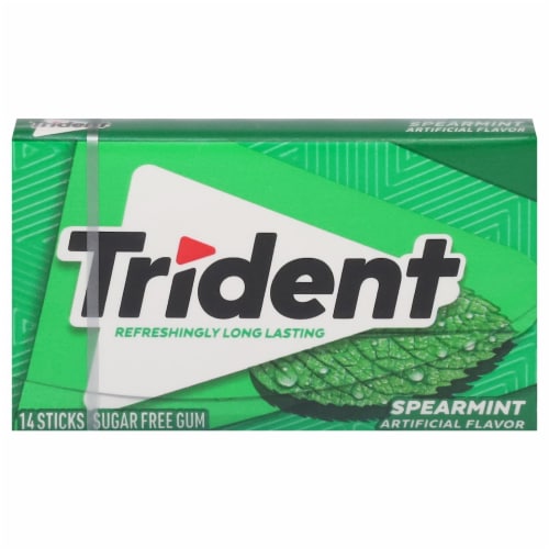Trident Spearmint Sugar Free Gum Perspective: front