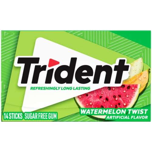 Trident Watermelon Twist Sugar-Free Gum Perspective: front