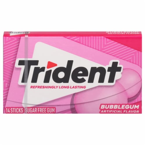 Trident Bubblegum Sugar-Free Gum Perspective: front