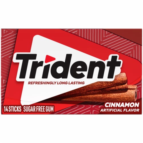 Trident Cinnamon Sugar Free Chewing Gum Pack Perspective: front