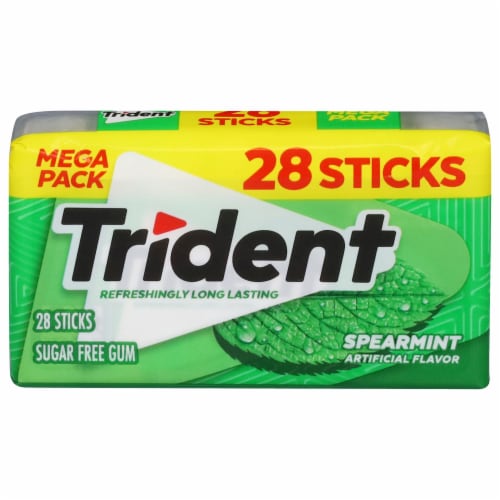 Trident Spearmint Sugar-Free Gum Perspective: front