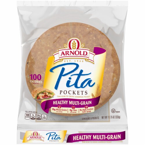 Arnold® Orowheat® Pocket Thins Healthy Multi-Grain Pita Pockets Perspective: front