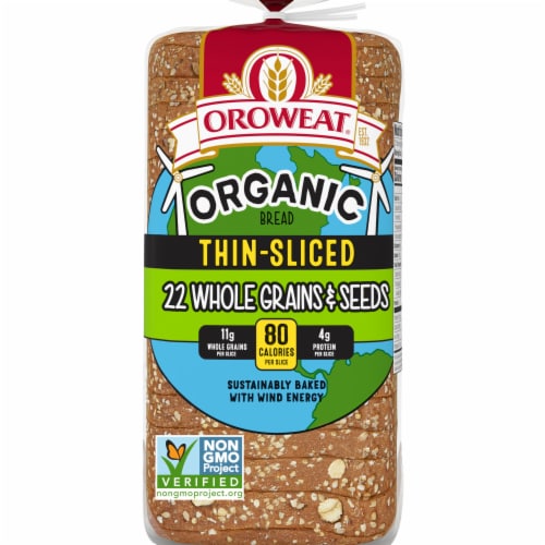 Oroweat Organic Thin Sliced 22 Grains & Seeds Bread Perspective: front