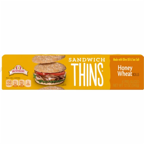 Brownberry® Honey Wheat Sandwich Thins Perspective: front