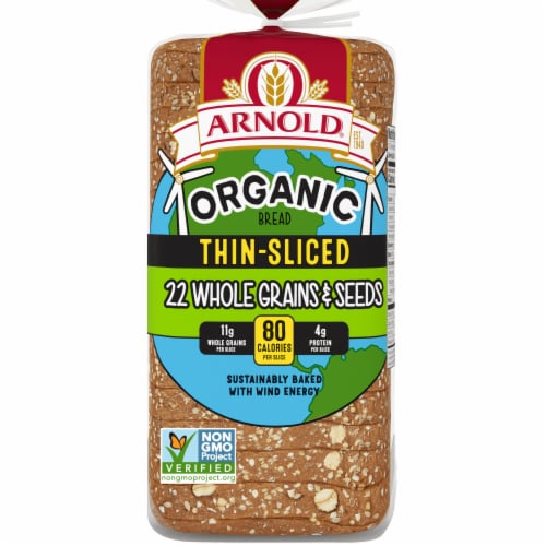 Arnold Organic 22 Whole Grains & Seeds Thin Sliced Bread Perspective: front