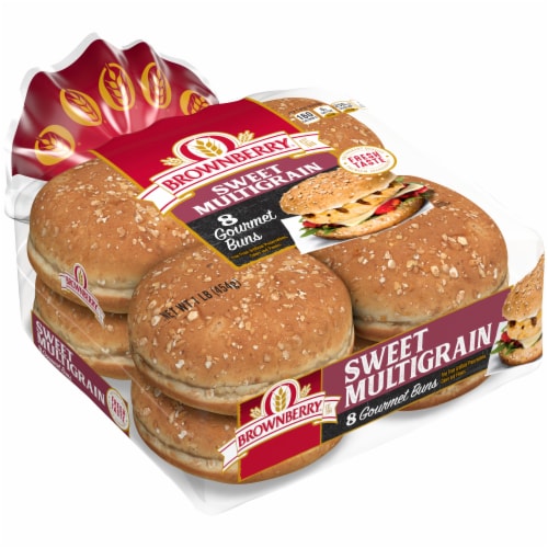 Brownberry® Restaurant Style Sweet Multigrain Hamburger Buns Perspective: front