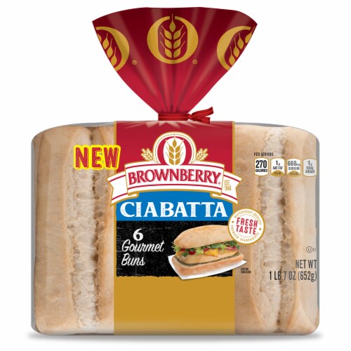 Brownberry® Gourmet Ciabatta Buns Perspective: front