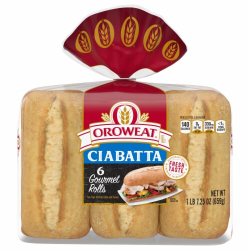 Oroweat Gourmet Ciabatta Buns Perspective: front