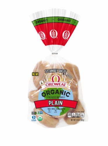 Oroweat Organic Plain Mini Bagels Perspective: front
