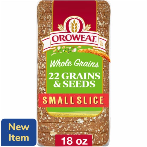 Oroweat 22 Grains & Seeds Wheat Small Slice Bread Perspective: front