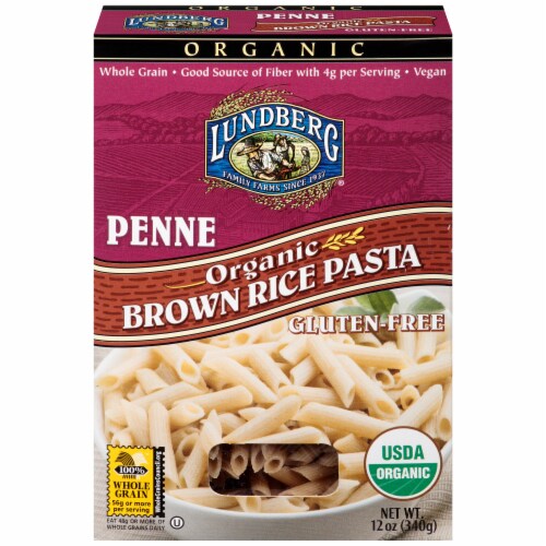 Lundberg® Organic Brown Rice Penne Pasta Perspective: front