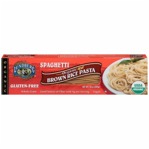 Lundberg Organic Brown Rice Spaghetti Pasta Perspective: front