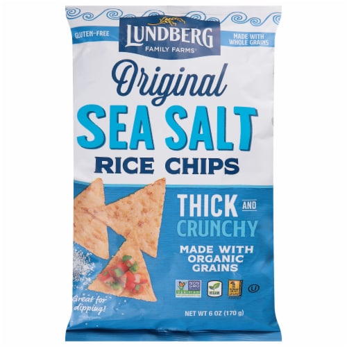Lundberg® Sea Salt Rice Chips Perspective: front