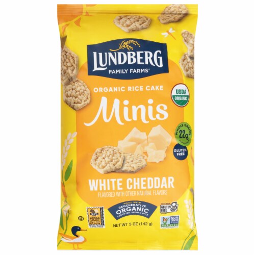 Lundberg Family Farms® Organic Gluten-Free White Cheddar Rice Cake Minis Perspective: front