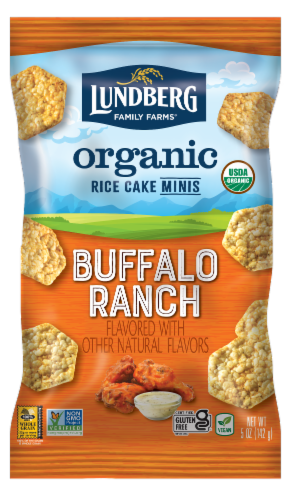 Lundberg Family Farms Organic Gluten-Free Buffalo Ranch Rice Cake Minis Perspective: front