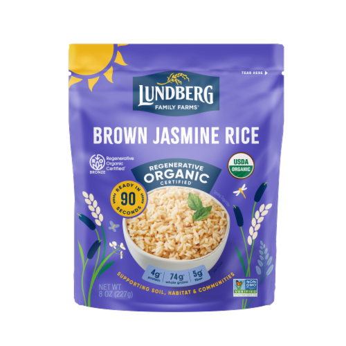 Lundberg Organic Brown Jasmine Thai Hom Mali Rice Perspective: front