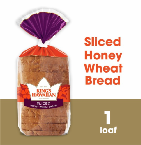 King's Hawaiian Sliced Honey Wheat Bread Perspective: front