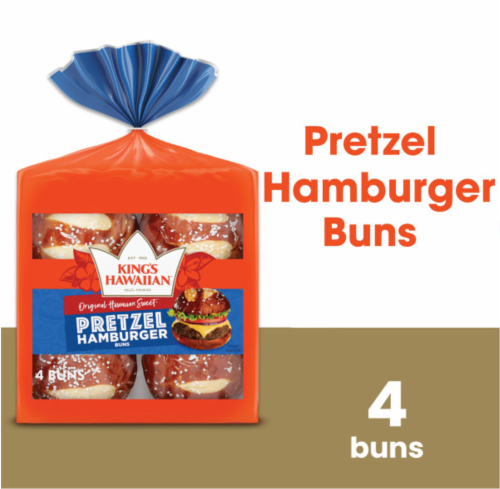 King's Hawaiian® Original Hawaiian Sweet Pretzel Hamburger Buns Perspective: front