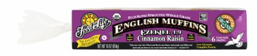 Food for Life® Cinnamon Raisin Frozen English Muffins Perspective: front