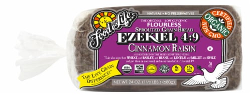 Food for Life® Ezekiel 4:9 Cinnamon Raisin Bread Perspective: front