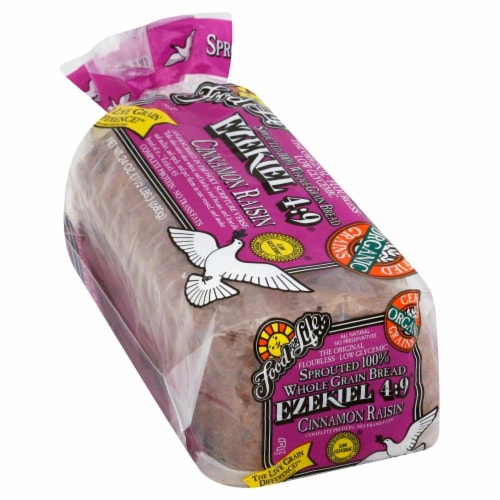 Food for Life® Ezekiel 4:9® Organic Cinnamon Raisin Sprouted Grain Bread Perspective: front
