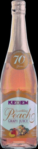 Kedem Sparkling Peach Grape Juice Perspective: front