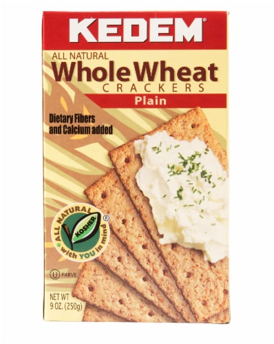 Kedem Plain Whole Wheat Crackers Perspective: front