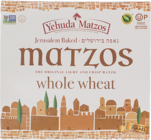 Yehuda Jerusalem Baked Whole Wheat Matzo Thins Perspective: front