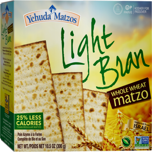 Yehuda Light Whole Wheat Bran Matzos Perspective: front