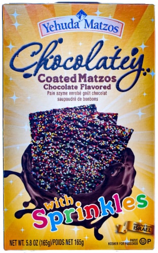 Yehuda® Matzos Chocolatey Coated Sprinkle Matzos Perspective: front