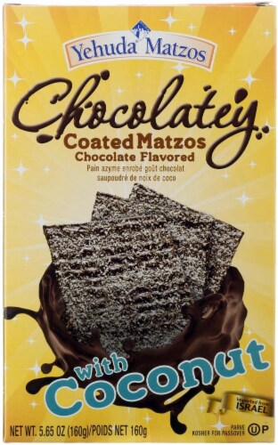 Yehuda Chocolate Covered Matzo with Coconut Perspective: front