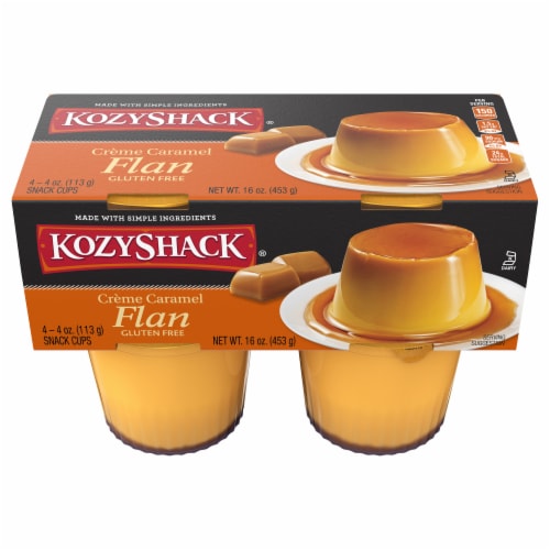 Kozy Shack® Gluten Free Creme Caramel Flan Snack Cups Perspective: front