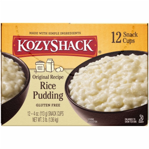 Kozy Shack Gluten Free Original Recipe Dessert Rice Pudding Snack Cups Perspective: front