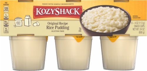 Kozy Shack Rice Pudding Snack Cups, Gluten Free Dessert Perspective: front