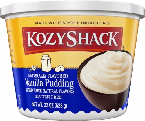 Kozy Shack Vanilla Pudding Tub, Gluten Free Dessert Perspective: front