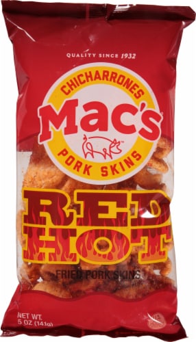 Mac's Red Hot Pork Skins Perspective: front