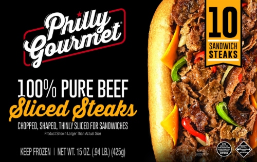 Philly Gourmet® 100% Pure Beef Sliced Sandwich Steaks Perspective: front