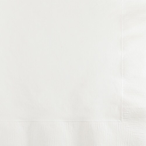 Creative Converting Touch of Color Beverage Napkin - White Perspective: front