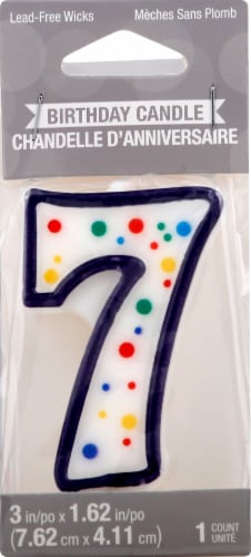 James Paul Products Number 7 Birthday Candle Perspective: front
