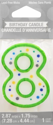 James Paul Products Number 8 Party Candle Perspective: front