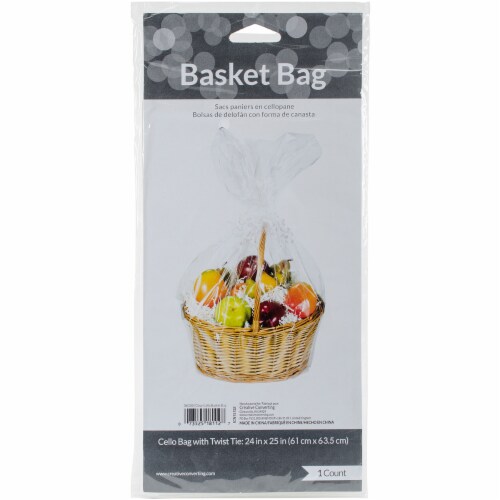 Creative Converting Cellophane Basket Bag Perspective: front