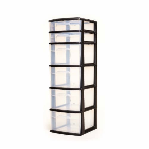 Homz 6-Drawer Plastic Bedroom & Closet Organizer Storage, Clear