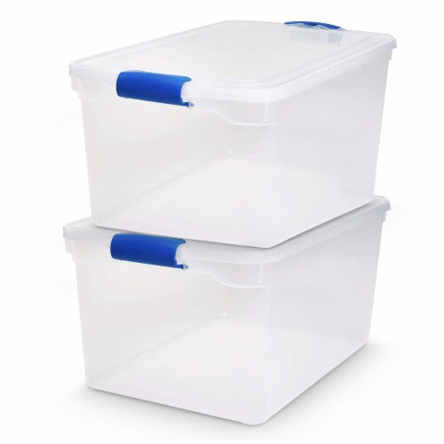 Homz 66 Qt Multipurpose Stackable Storage Bin with Latching Lids, Clear (2  Pack), 1 Piece - Foods Co.