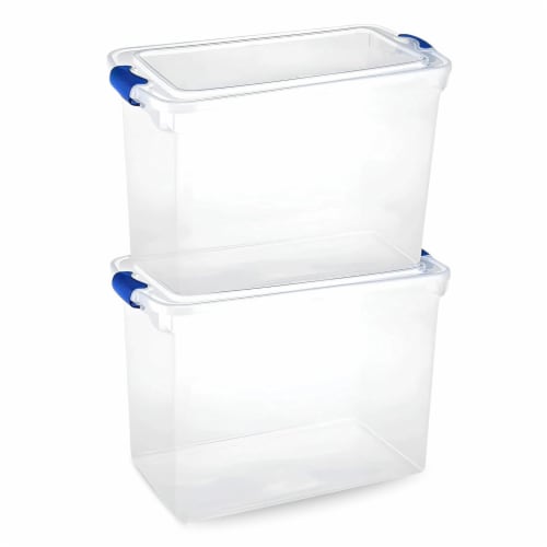 HOMZ 112 Quart Latching Plastic Storage Container, Extra Large, Clear (2  Pack), 1 Piece - Kroger