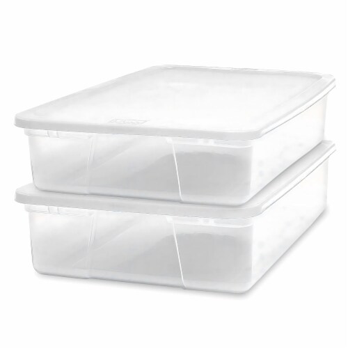 Clear Plastic Storage Bins, 2-Pack