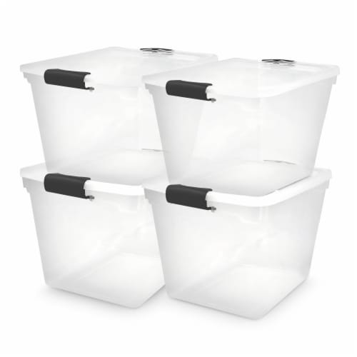  HOMZ Heavy Duty 31 Quart Modular Plastic Stackable