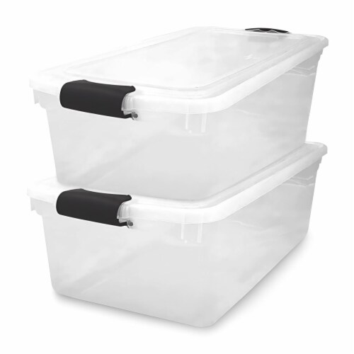 Homz 66 Qt Clear Storage Organizing Container Bin with Latching Lids, (2  Pack), 1 Piece - King Soopers