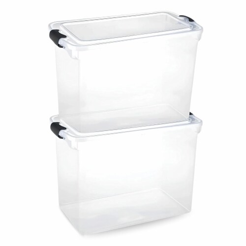 HOMZ 112 Quart Latching Plastic Storage Container, Extra Large, Clear (2  Pack), 1 Piece - Food 4 Less