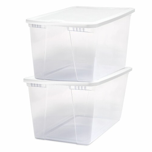 HOMZ 56qt Snaplock Clear Plastic Storage Container Bin with Secure Lid, 2  Pack, 1 Piece - Kroger