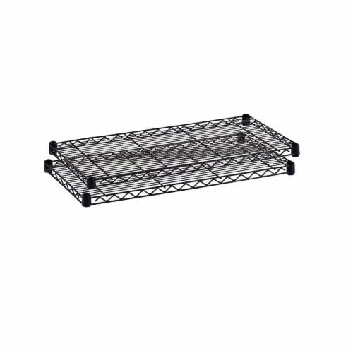 Safco Commercial Extra 2-Shelf Metal Shelf 48 Black 5242BL Perspective: front